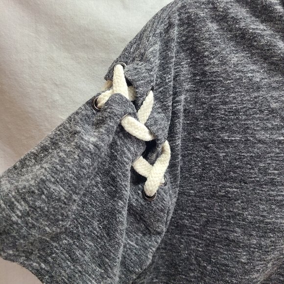 Fitz + Eddie Short Sleeve Tee, Lace Up Shoulders, Medium - Picture 3 of 12